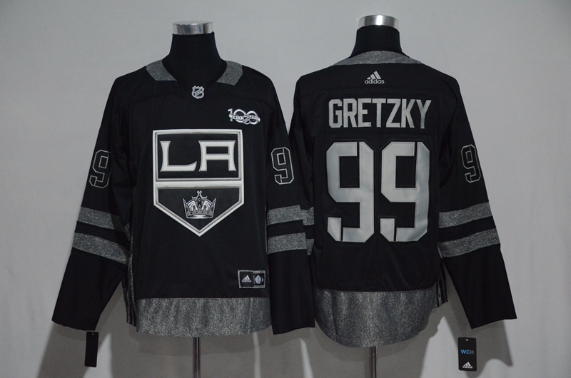 NHL Los Angeles Kings #99 Gretzky Black 1917-2017 100th Anniversary Stitched Jersey